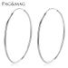 SOLID STERLING SILVER PLAIN 1MM THICK ROUND ENDLESS HOOP EARRING 8-70MM PE16_voghion.com
