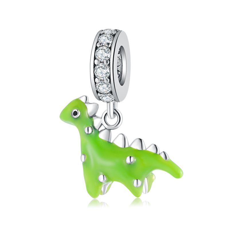 Women's Beads dinosaur duck animal pendant beads S925 sterling silver beads ladies bracelet diy accessories loose beads_voghion.com