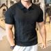 Herren-Strick-Poloshirt – Frühling/Sommer, kurzärmelig, lockere Passform, Revers, Freizeithemd_voghion.com