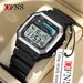 Classic Square LED Digital Watch With Night Light, Multi-Function Alarm, Calendar, Stopwatch For Students, Sports & Casual Wear_voghion.com