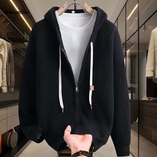 Oversized-Strickjacke mit Kapuze – Trendiger Unisex-Pullover für den Herbst-Layering-Look (M-4XL, Streetwear-Ästhetik)_voghion.com