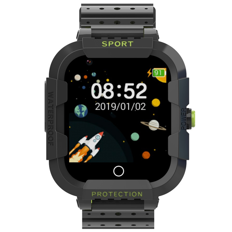 DF75 1,4 Zoll 4G GPS-Positionierung Wasserdichte Smart Calling-Uhr für Kinder mit SOS-Funktion (schwarz)_voghion.com