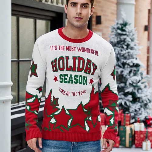 Alpaka-Jacquard-Langarm-Weihnachtspullover für Herrenbekleidung 2024 Herbst/Winter Neuer lässiger Strickpullover mit Kapuze_voghion.com