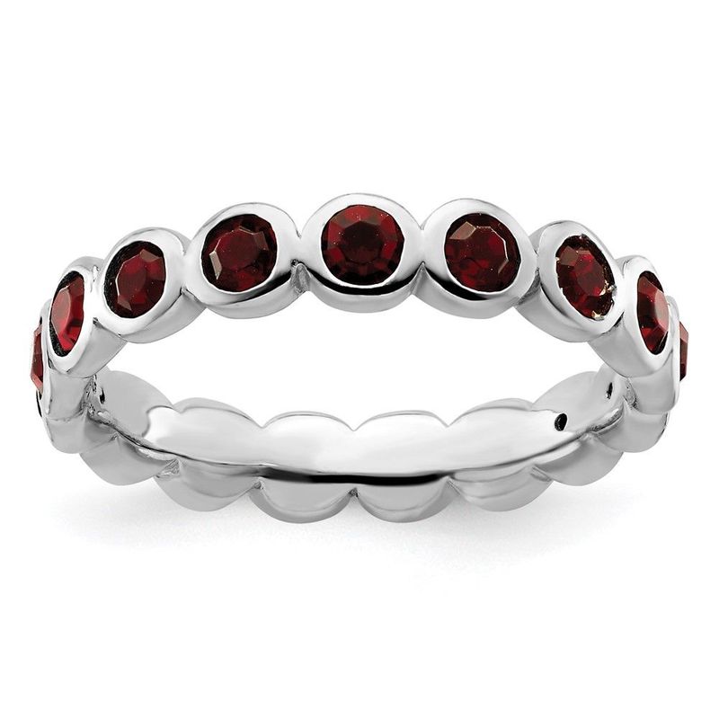 Sterling Silver Stackable Expressions January Crystal Ring_voghion.com