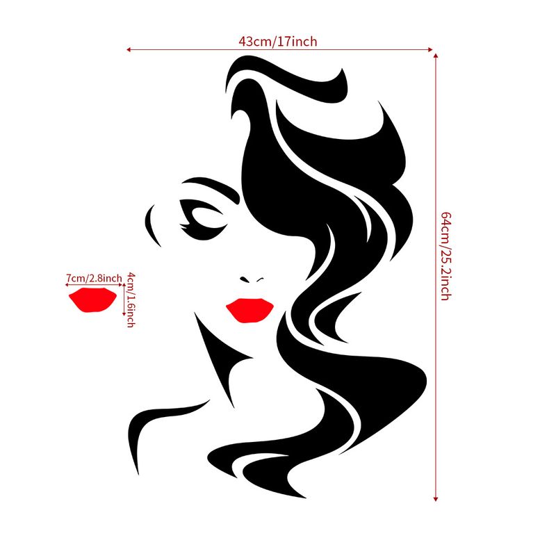 Exquisite und schöne Frauen AF2840 Barber Shop Wandaufkleber_voghion.com