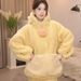 Yellow Bear Lockeres, bequemes Pyjama-Set für Damen im Herbst und Winter, verdickte Loungewear mit Kapuze_voghion.com