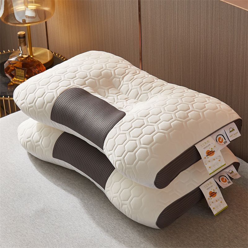 Soybean Latex Support 3D Pillow Washable Neck Protection Sleep Aid Non-Collapse Soft Home Use Adult Universal_voghion.com