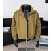 Herren-Fliegerjacke in Übergröße – Stylischer Arbeitsmantel für Frühling/Herbst/Winter (Grau/Beige/Schwarz/Armeegrün)_voghion.com