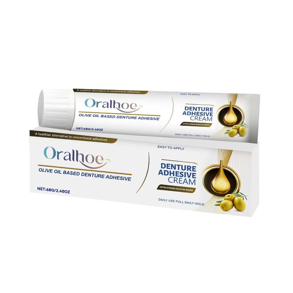 ORALHOE Denture Care Fixing Adhesive Natural Fit Enhances Smile Aesthetics_voghion.com