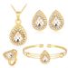 Jewelry Women's Water Drop Gem Series Necklace Earrings Ring Bracelet Four Piece Set_voghion.com