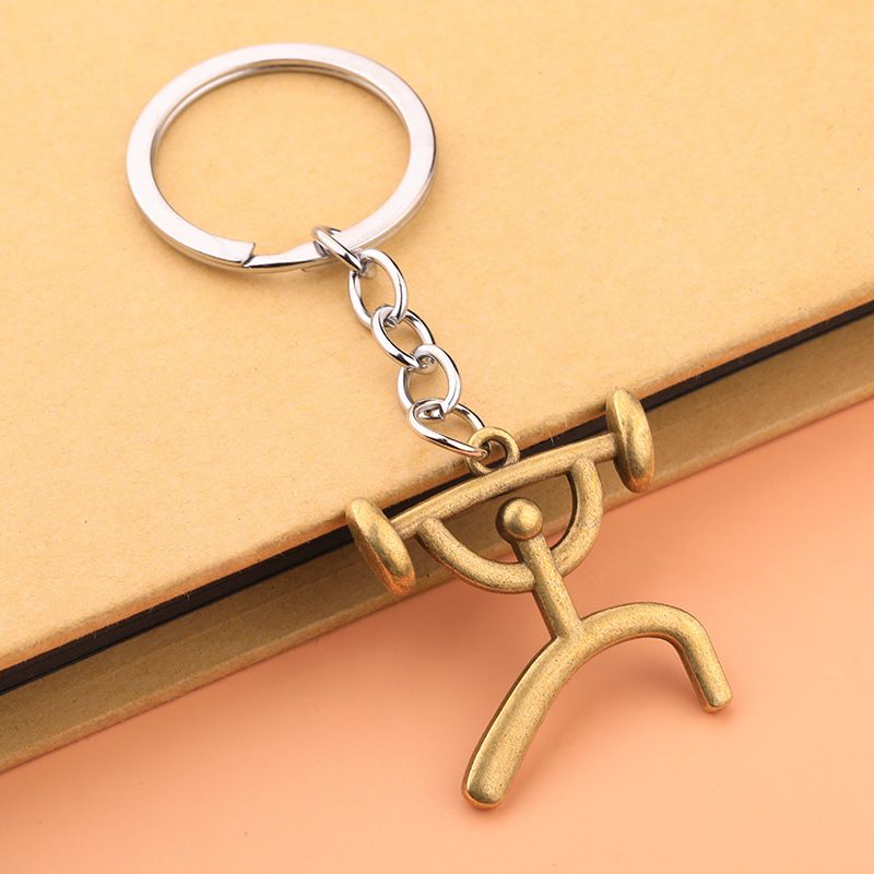 Unisex Creative metall multi-sport logotyp nyckelring Cykellöpning tyngdlyftning fotboll basket nyckelring liten present_voghion.com