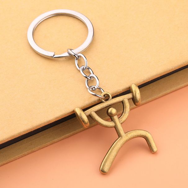 Unisex Creative metall multi-sport logotyp nyckelring Cykellöpning tyngdlyftning fotboll basket nyckelring liten present_voghion.com