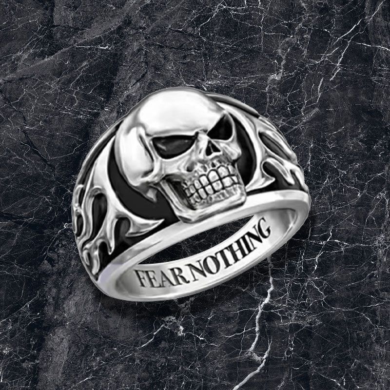 Totem Pattern Zircon Ring For Men Punk Dark Gothic Cool Style Fashion Jewelry_voghion.com