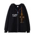 Men's Clothing Trendy And Simple Design Rope Letter Print Zipper Sweater Casual Loose Sweater Cardigan Jacket_voghion.com