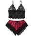 Completo intimo in pizzo trasparente – Spalline regolabili e sottoveste con spacco profondo e perizoma abbinato (rosso/nero/rosa/verde/marrone/viola, S-XXL)_voghion.com