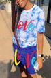 Costume décontracté confortable pour femmes, ample, imprimé, short à manches courtes, costume deux pièces_voghion.com