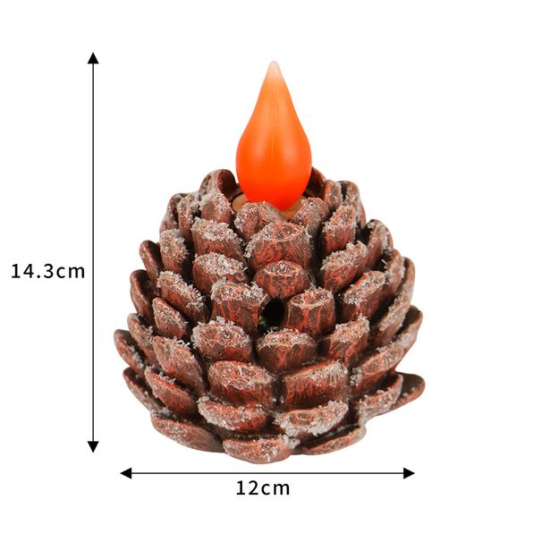 Decorazioni natalizie a forma di pigna - Candele a LED senza fiamma a forma di pigna per decorazioni da tavola, Halloween e feste_voghion.com