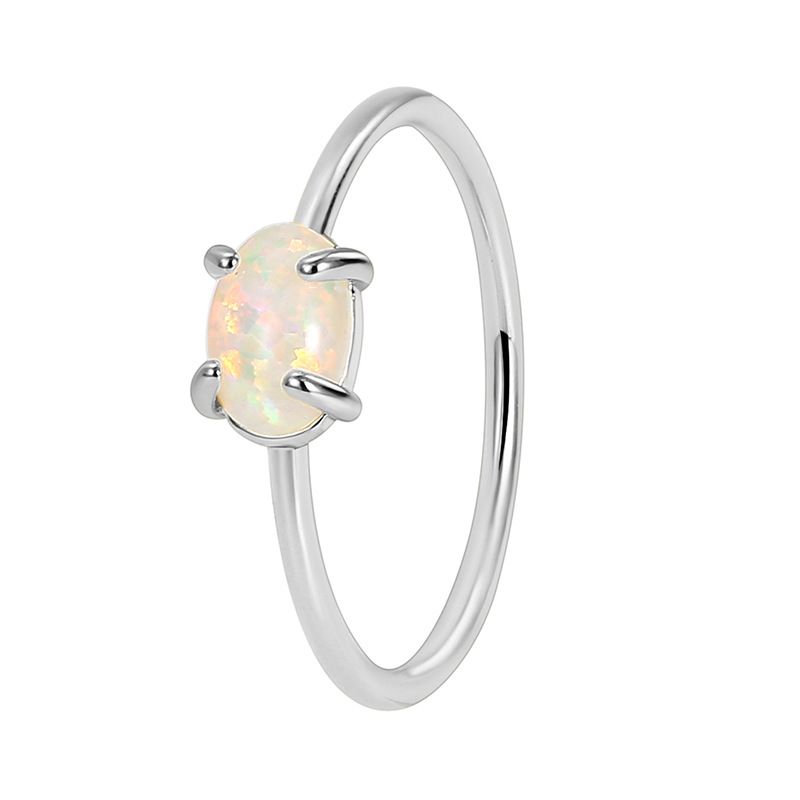 Handschmuck Messing vergoldet Ring weiblich schlichter Stil eingelegter Opal Licht Luxus alle Match Index Finger Ring_voghion.com