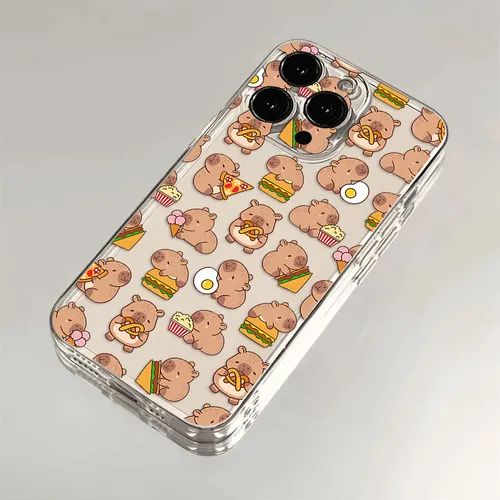 Kloer mëll TPU witzeg Déier léif Capybara Telefonshülle fir Samsung S25 S24 S23 S22 S21 S20 S10 FE Note20 Note10 Plus Ultra Lite 5G_voghion.com