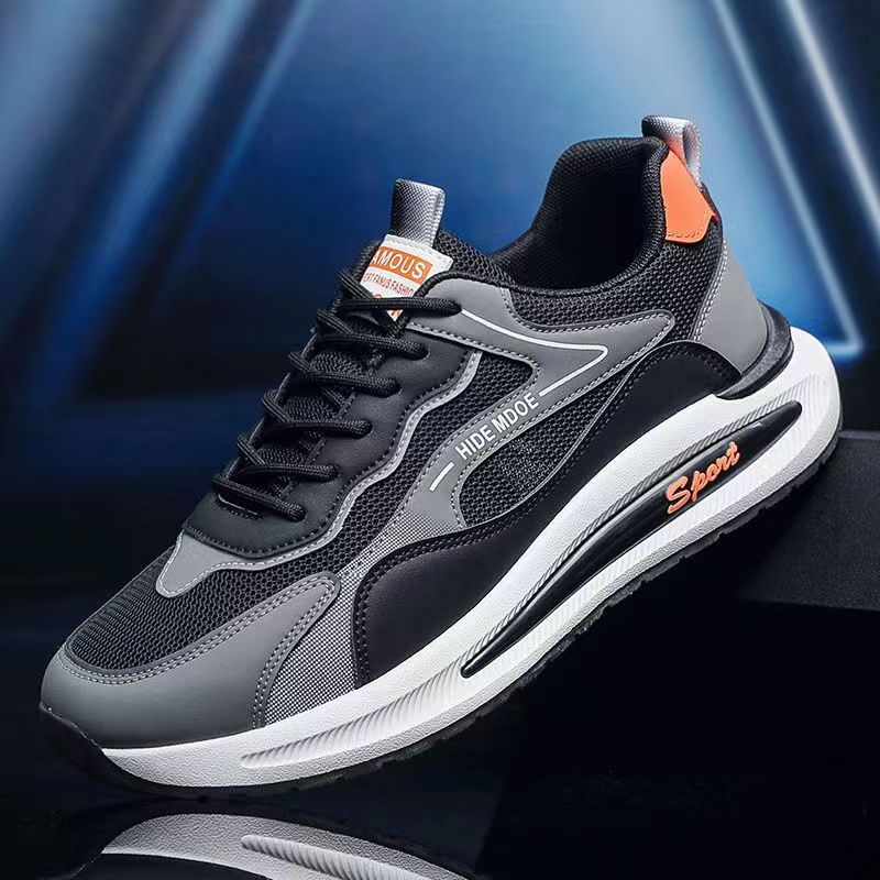 Men's fall and winter breathable Hong Kong style de training sneakers within the high thick bottom casual running tide shoes_voghion.com