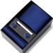 Tie men's professional formal suit, blue striped box, polyester silk 7.5cm, new business gift_voghion.com