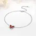 Cavigliere U7 Butterfly Anklet Donna S Bracciale Pietra di Nascita Argento Puro Regolabile Gioielli da Spiaggia Lunghezza 8.5 -10.5L2403_voghion.com