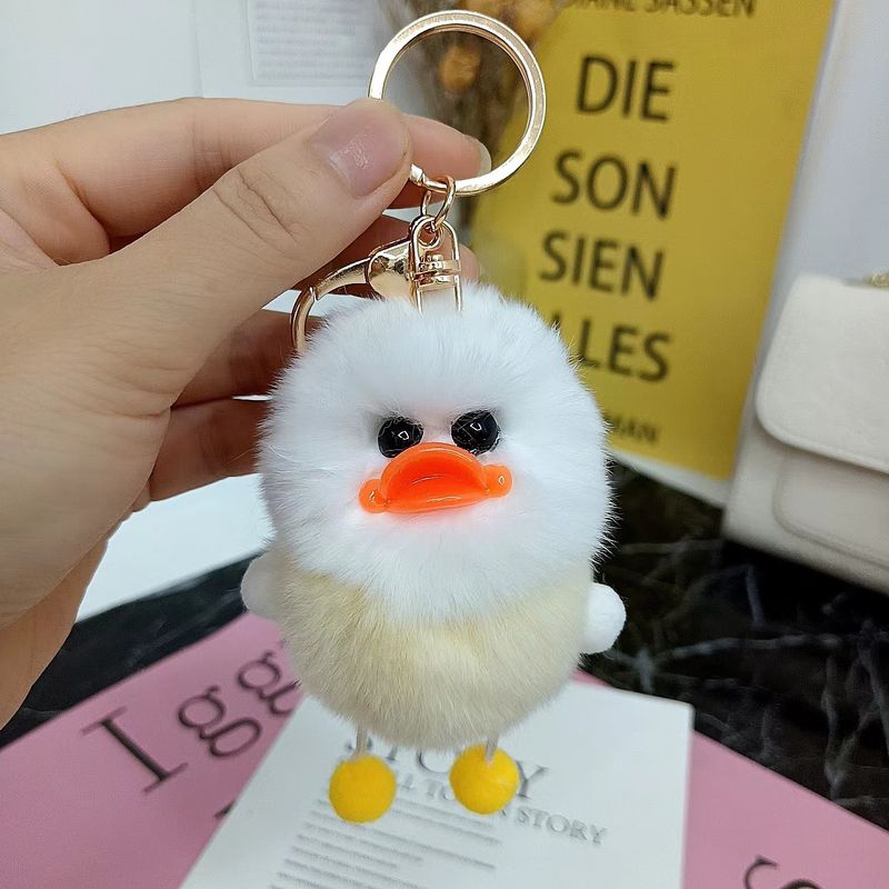 Porte-clés de voiture en fourrure de lapin Rex mignon, pendentif de célébrité Internet, poupée en peluche, décoration de sac à dos, cadeau d'anniversaire_voghion.com