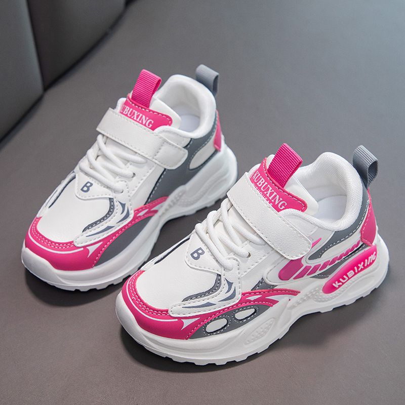 Children's dad shoes New girls soft-soled sneakers Boys middle-aged and older children non-slip lightweight running shoes_voghion.com