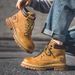 Scarpe da uomo, stivali Martin di primo strato, stivali gialli da uomo in stile retrò, scarpe da trekking autunnali all'aperto, stivali da lavoro alti_voghion.com