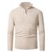 American Style Casual Half Zip Collar Thin Sweater Jacket Men's Autumn And Winter Simple Pullover Jacquard Sweater_voghion.com