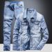 Chaqueta informal de dos piezas para hombre, holgada, de talla grande, versátil y moderna para estudiantes_voghion.com