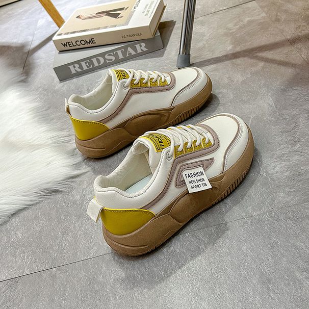 Μικρά λευκά παπούτσια για γυναίκες άνοιξη 2023 νέα κορεατική έκδοση ευέλικτων παπουτσιών μαθήτριας πλατφόρμας casual sneakers γυναικεία παπούτσια 6023_voghion.com