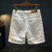 Roupas masculinas tamanho grande shorts soltos marca da moda verão gancho flor shorts jeans branco lavado de alta qualidade shorts finos versáteis_voghion.com