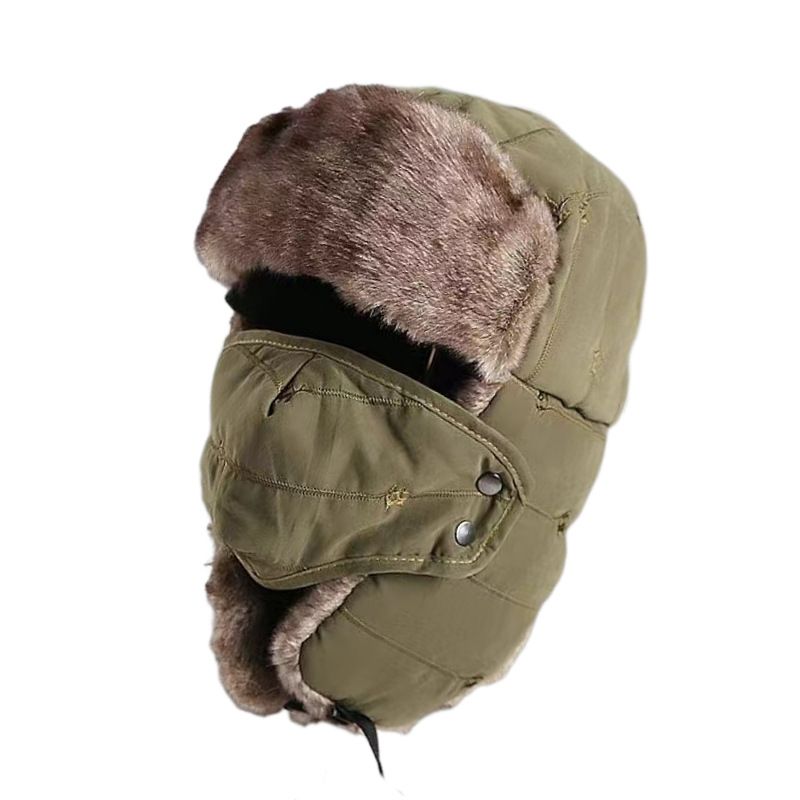 Nuova maschera foderata in pile con protezione per le orecchie Lei Feng, cappello caldo e spesso, anti-freddo, scivoloso, per sci all'aperto e motocicletta_voghion.com