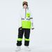 Snow & Rainwear Unisex Ski Hoodie & Pants Set – Waterproof Windproof Snowboarding Outfit With Color Blocking_voghion.com