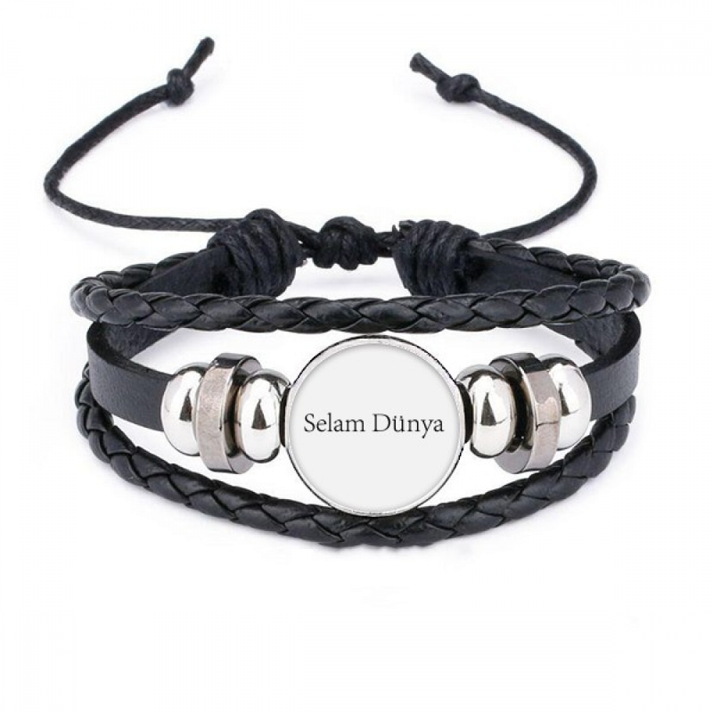 Hallo Welt Türkisches Armband Geflochtenes Leder Gewebtes Armband_voghion.com