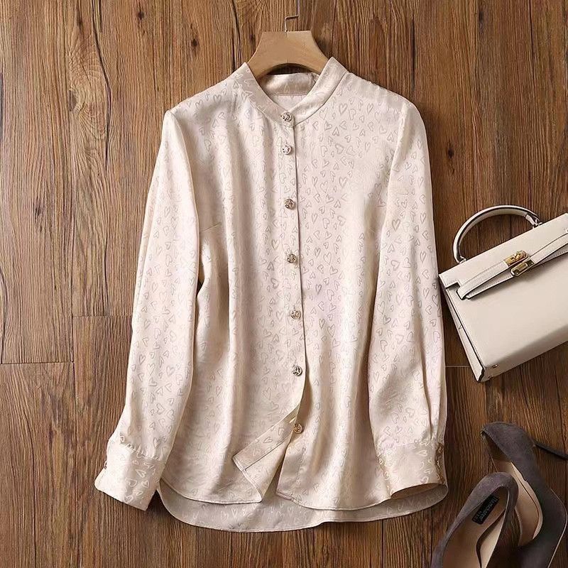 Camicia in seta con camicetta ampia, temperamento in seta imitazione moda da donna_voghion.com