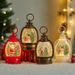 Lanterne de Noël vintage à LED avec base remplie d'eau - Décoration de table portable_voghion.com