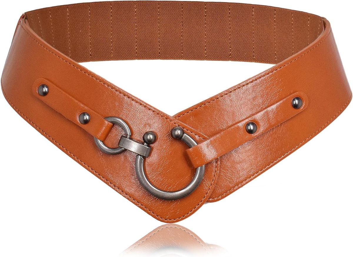 Cintura elastica da donna in pelle TY, alla moda, rotonda, con gancio, larga_voghion.com