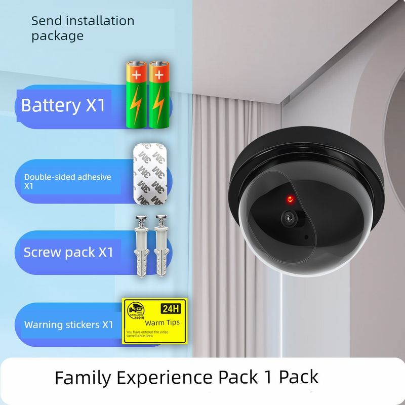 Simulation Surveillance Camera Monitor Model Indoor Probe Punch Free Paste For Home With Light_voghion.com