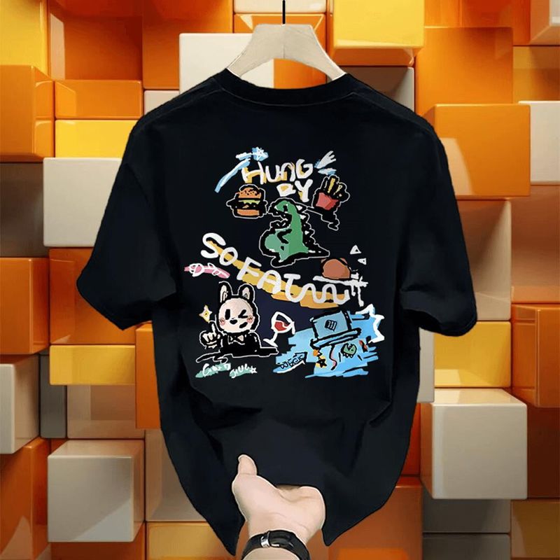Men's Clothing Cotton Short Sleeved T Shirts, All Cotton Men's And Women's Ins Trendy Street Loose Casual Tops_voghion.com
