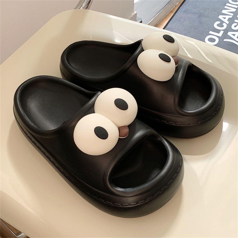Thin Black Kitten Slippers Women's Summer Outwear Fashion Non Slip Japanese Style Color Matching Casual One-Word Sandals_voghion.com