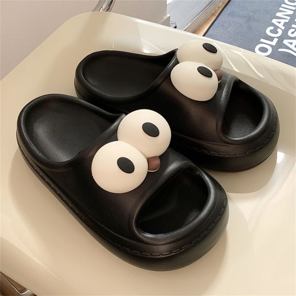 Thin Black Kitten Slippers Women's Summer Outwear Fashion Non Slip Japanese Style Color Matching Casual One-Word Sandals_voghion.com