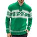 Herren Weihnachtspullover Strickpullover Langarm V-Ausschnitt Pullover Winter Warm Rollkragen Casual Streetwear Fashion_voghion.com