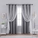 Double Layer Curtains Hollow Star Blackout Rod Punching Short Curtains_voghion.com