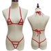 Intimates damski mini kostium kąpielowy strój kąpielowy damski seksowny przezroczysty trzypunktowy kostium bikini z siateczki_voghion.com