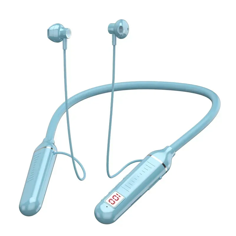 Auricolari wireless Bluetooth 5.3 Cuffie con archetto da collo Cuffie da gioco Display LED Auricolari HIFI Sport TWS Auricolari con microfono_voghion.com