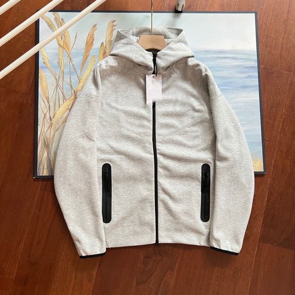 Roupas masculinas primavera e outono multicoloridas lazer esportes respirável bolso com zíper duplo lateral com capuz jaqueta masculina com zíper 922_voghion.com