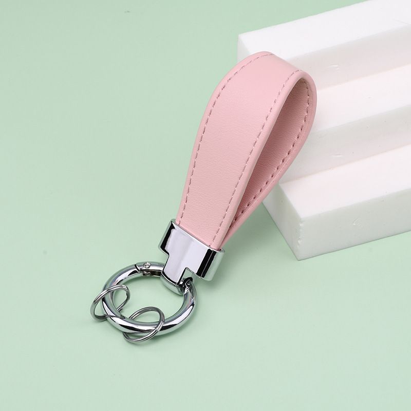 T Shaped Leather Keychain Stylish And Simple Mini Key Ring Creative Portable Color Pendant Key Chain_voghion.com