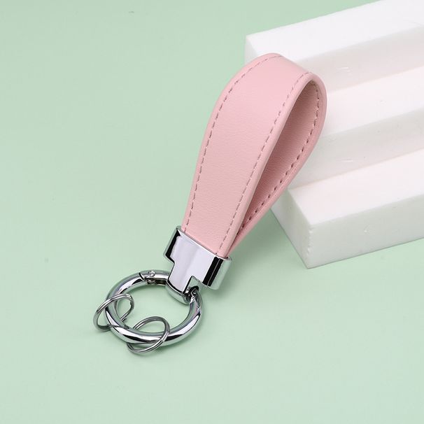 T Shaped Leather Keychain Stylish And Simple Mini Key Ring Creative Portable Color Pendant Key Chain_voghion.com